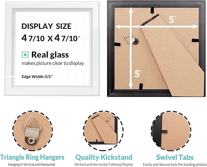 LaVie Home 5x5 Picture Frames Simple Designed Photo Frame - Image 3