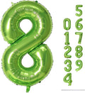 40 Inch Green Foil Balloon Number 8, Giant Self Inflating Number Balloons 0-9 by Lingqiang