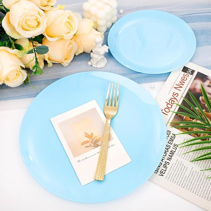 KIRE 60PCS Blue Plastic Plates Disposable - Image 8