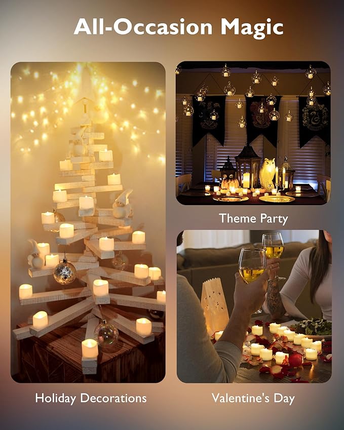 Homemory Timer Tea Lights Candles Battery Operated, 6H Timer Built-in, Auto On - Image 6