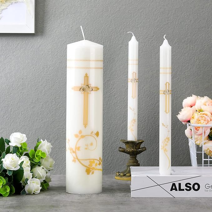 Frienda Unity Candles for Wedding Ceremony Set Wedding Unity Taper Candles - Image 7