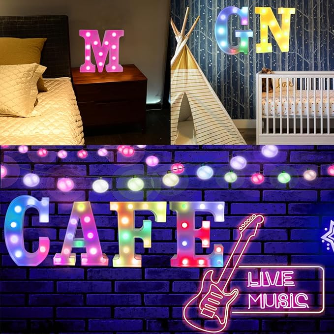 Light Up Colorful LED Marquee Letter lights, 18 Colors Changing Alphabet - Image 5