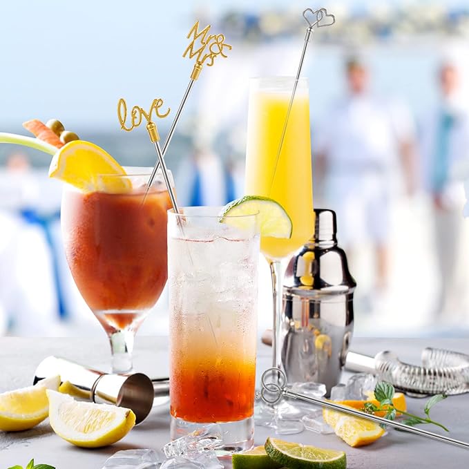 4Pcs Cocktail Stirrers Swizzle Sticks Stainless Steel 7.3" Coffee Stir Sticks - Image 3