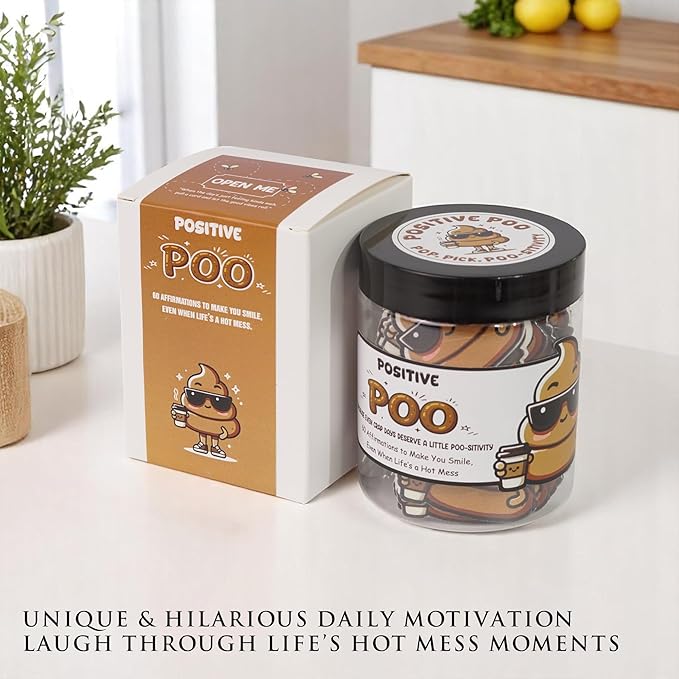 Positive Poo Jar – 60 Funny Affirmation Cards, Gag Gifts - Image 4