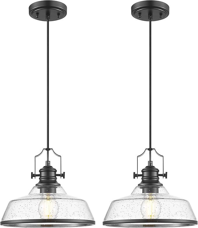 kudos 2 Pack Pendant Lights Kitchen Island, Farmhouse Large Hanging Light by kudos