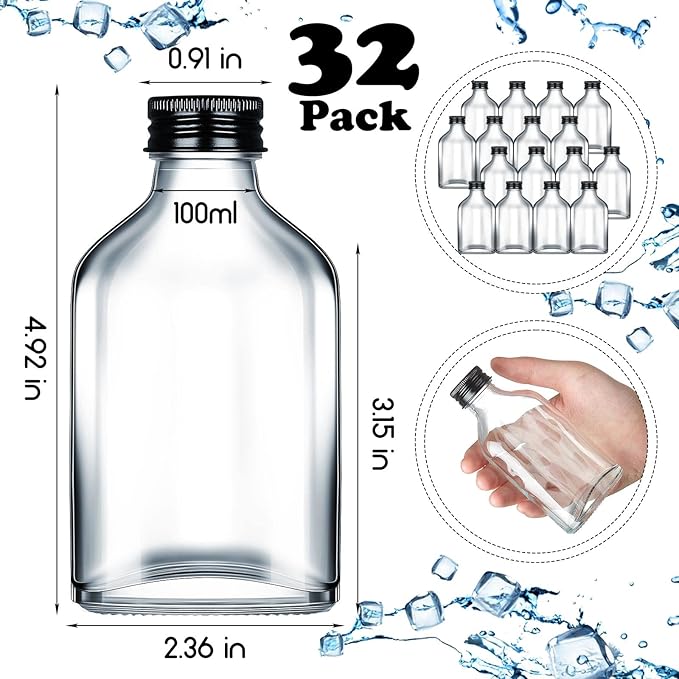 Patelai 32 Pcs Clear Glass Bottles - Image 2