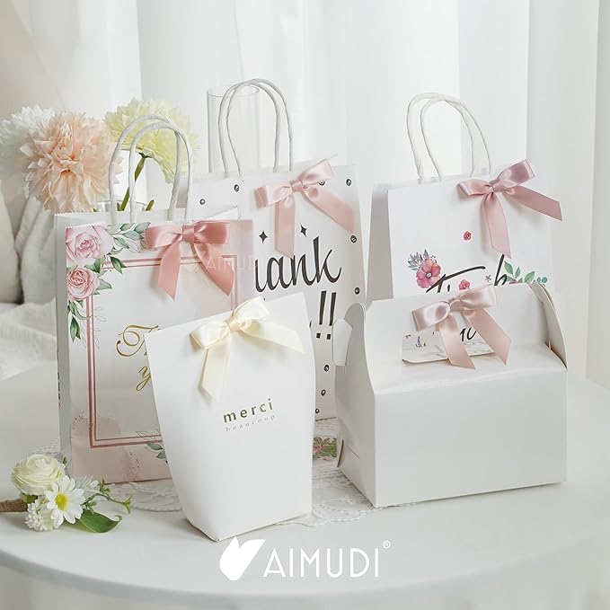 AIMUDI 5 Colors Dusty Rose Bows 2.5" Pink Satin Twist Tie Bows - Image 7