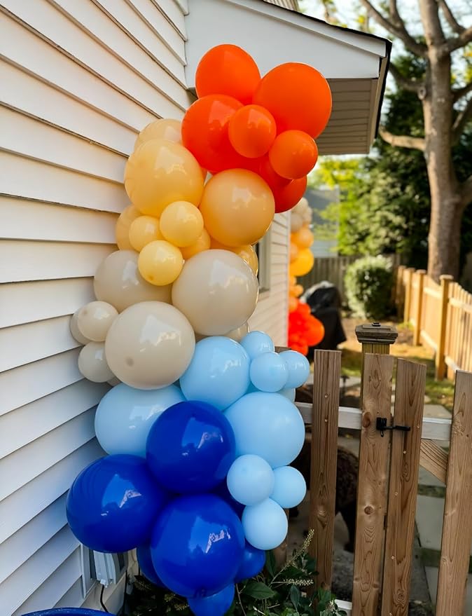 Blue and Orange Balloons – 12 Inch Blue Orange Balloons Set Thick Nude Balloon - Image 6