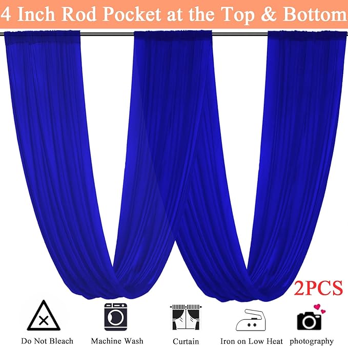 FUHSY Wedding Ceiling Drapes Blue Ceiling Drapes - Image 4