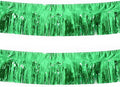Green Foil Fringe Garland 10FT 2packs, Metallic Foil Tinsel Fringe Banners by Acuteye