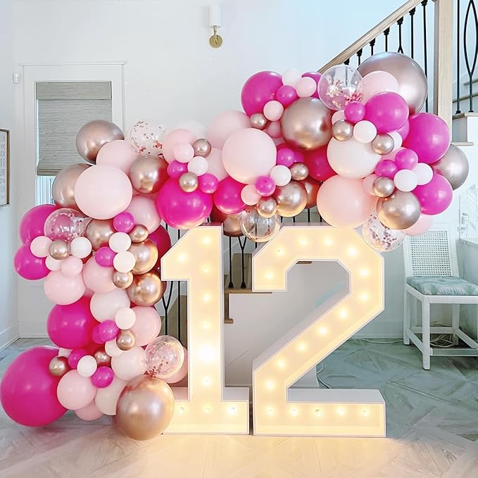 Bezente Hot Pink Latex Party Balloons - Image 7