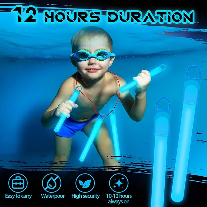 Lewtemi 4" or 6" 100 Pack Bright Glow Sticks Bulk, Glow in The Dark Party - Image 4