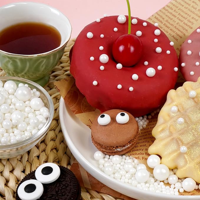 Edible White Pearl Sugar Sprinkles - Image 9