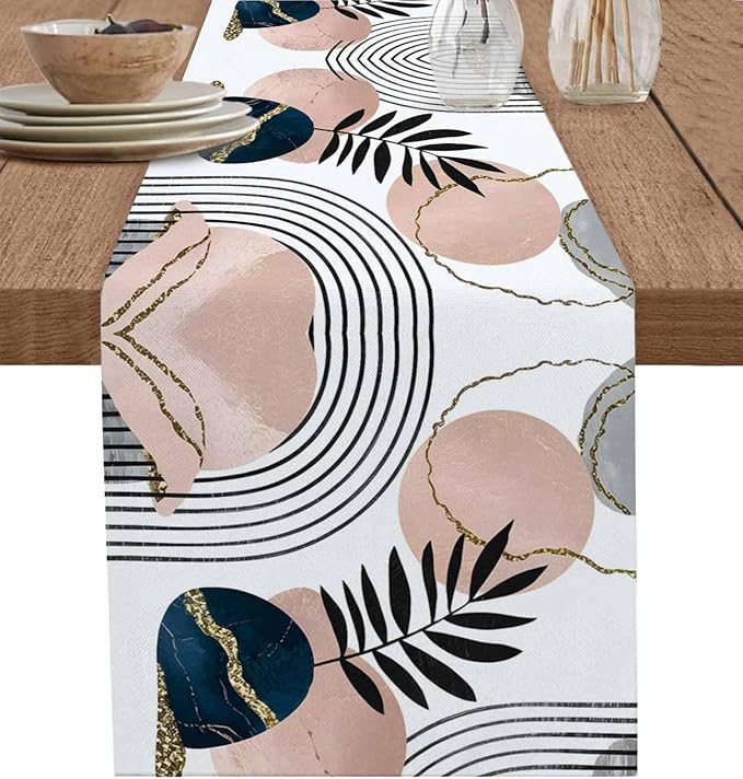 Modern Boho Cotton Linen Table Runner by Unknown