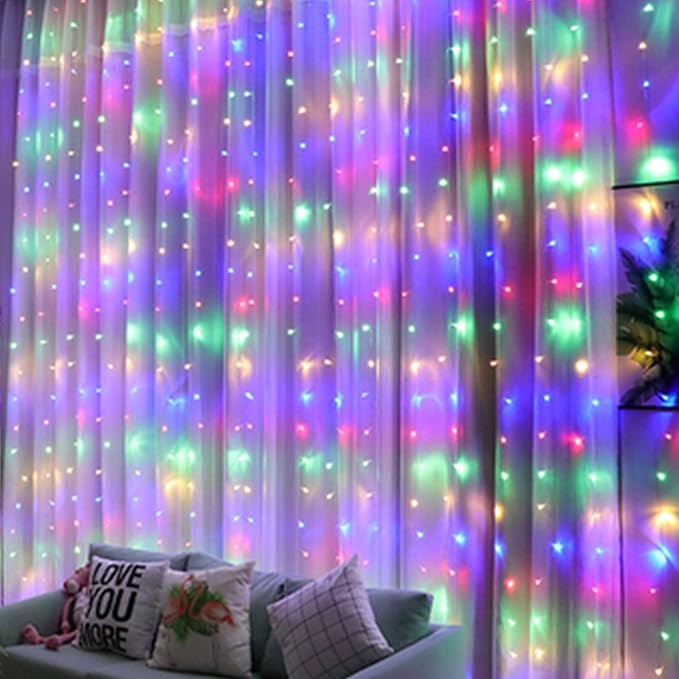 HOME LIGHTING Window Curtain String Lights, 300 LED 8 Lighting Modes Fairy - Image 3