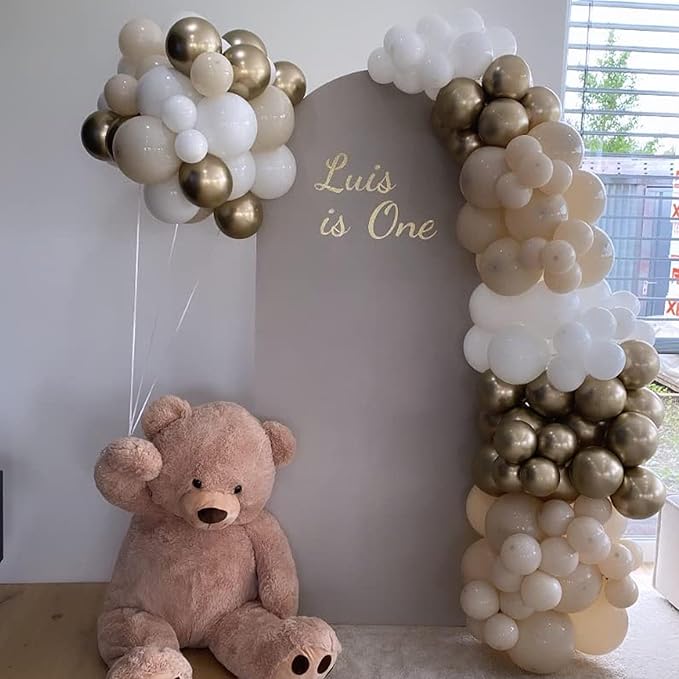 White Sand Balloons Set, 60 Packs 12 Inch Double Stuffed Beige Boho Balloons - Image 6