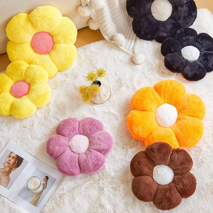 Brown Flower Plus Plush Throw Pillow - Image 6