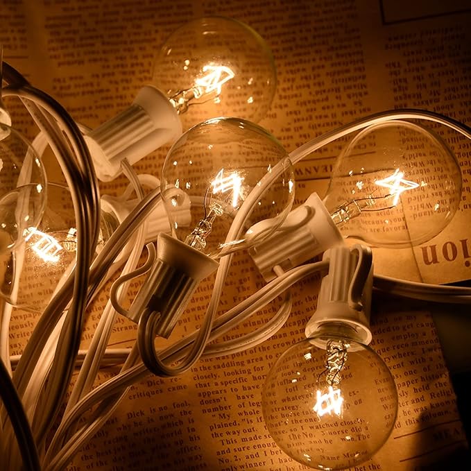 25Ft Outdoor Globe String Lights, G40 Edison String Lights - Image 2