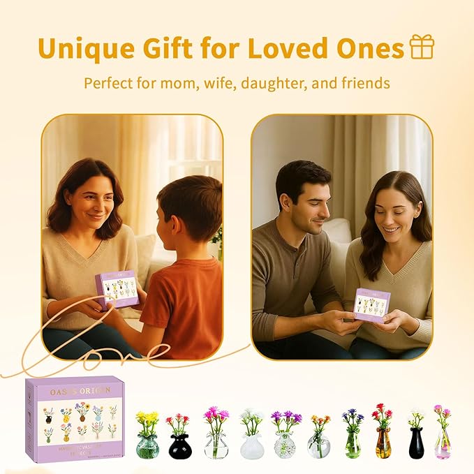 Magnetic Bud Vase Set – Mini Ceramic & Glass Vases - Image 6