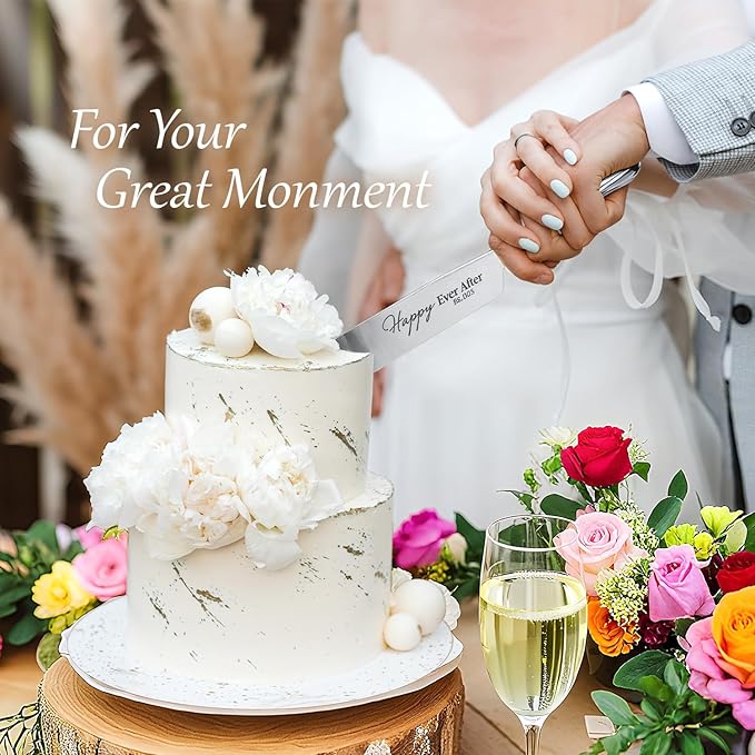 wedding cake knife and server set, Anniversary Bridal Shower Christmas Gifts. - Image 2