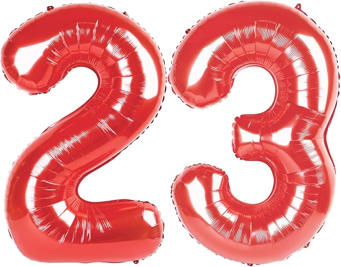 Red Number 23 Balloon 40 Inch Birthday Decorations, Number 23 Balloon Birthday by Upgesy