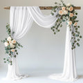 Wokceer White Wedding Arch Draping Fabric Backdrop 28.7" X 20FT Sheer Drapes by Wokceer