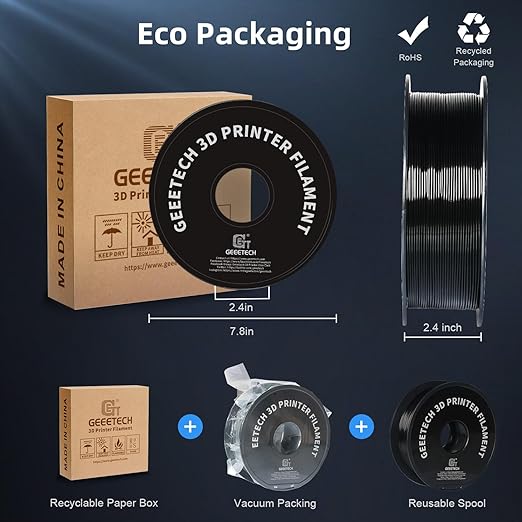 Geeetech 3D Printer Filament, PLA Filament 1.75mm Bundle 2kg - Image 7