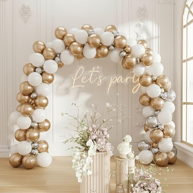 Beige White Pearl Balloons - Image 5