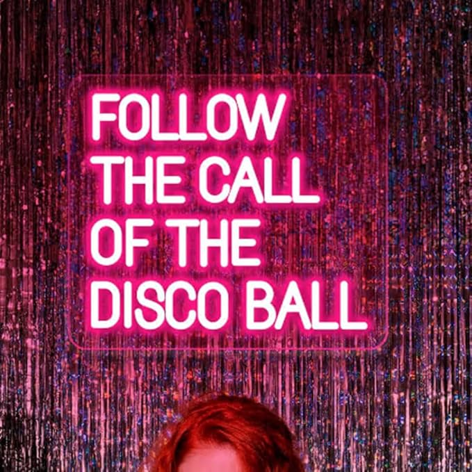 Neon Sign, Retro Disco Ball Sign, Disco Party Bar Pub Wall Decor, Home Wall by BELISAMA