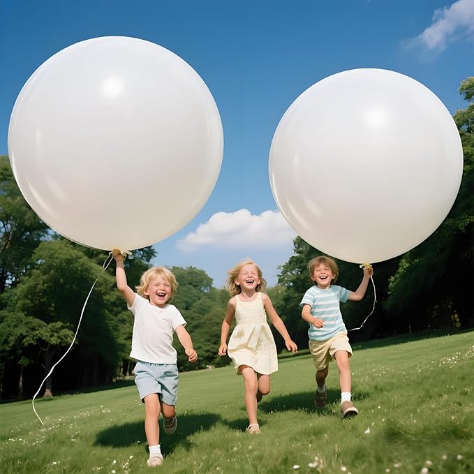 KAWKALSH White Balloons 9pcs 36 Inch Extra Large Big Jumbo Giant Matte White - Image 7