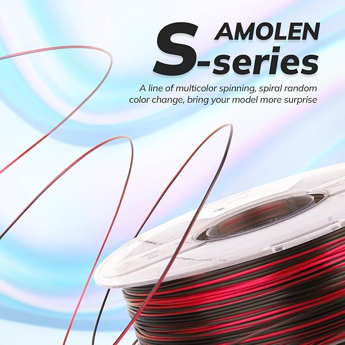 AMOLEN Silk PLA 3D Printer Filament, Shiny Multicolor Rainbow PLA Filament - Image 2