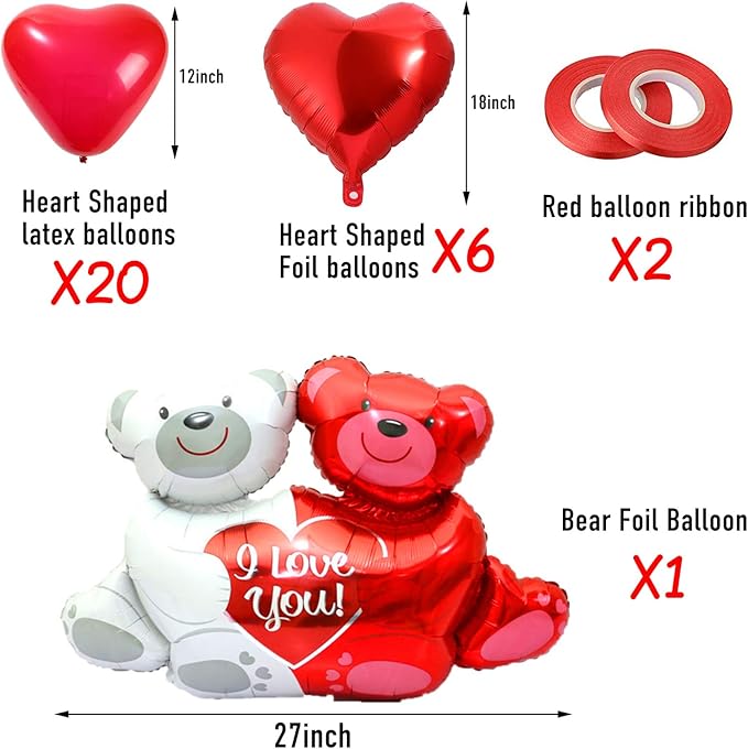 Rainmae I Love You Gold Balloons and Heart Balloons Kit - Image 2