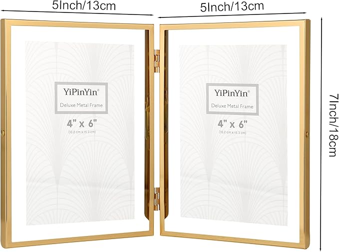 Gold 5x7'' Double Floating Frame - Image 4