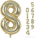 Champagne Gold 8 Balloons, Self Inflating Digit 8 Balloons by Lingqiang