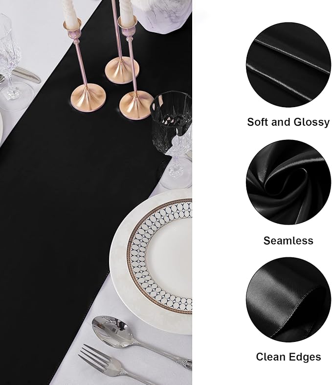 12Pack Table Runner 12 x 108 Inches Satin Silk Table Runner - Image 3