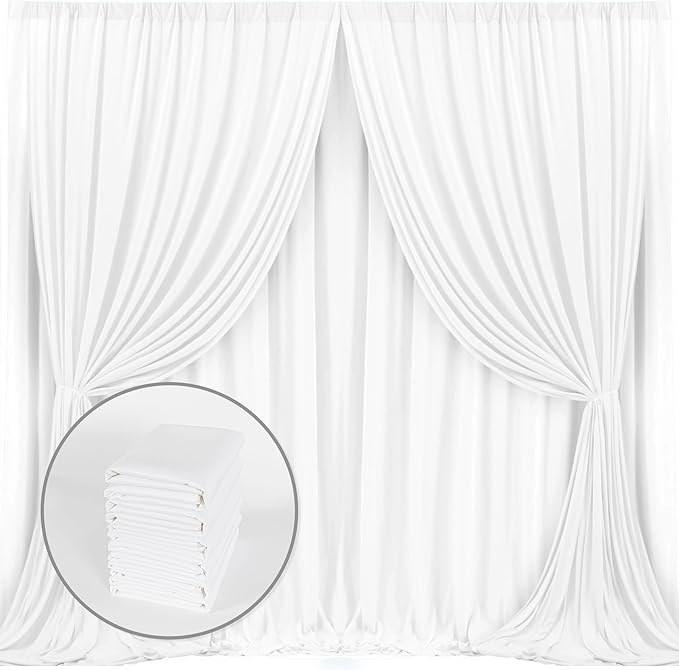 MYSKY HOME White Backdrop Curtain by MYSKYHOME