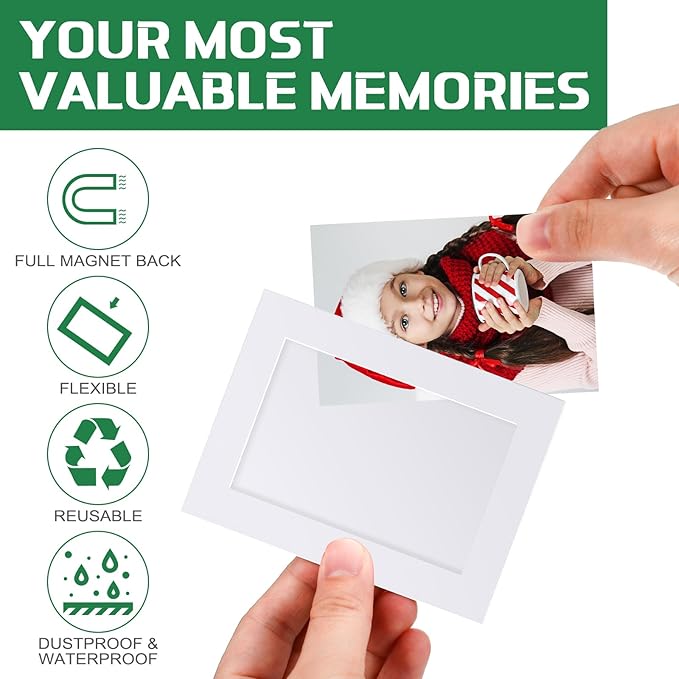 Soaoo 60 Pcs Magnetic Picture Frames Wallet Size 2.5 x 3.5 Inches Reusable - Image 3