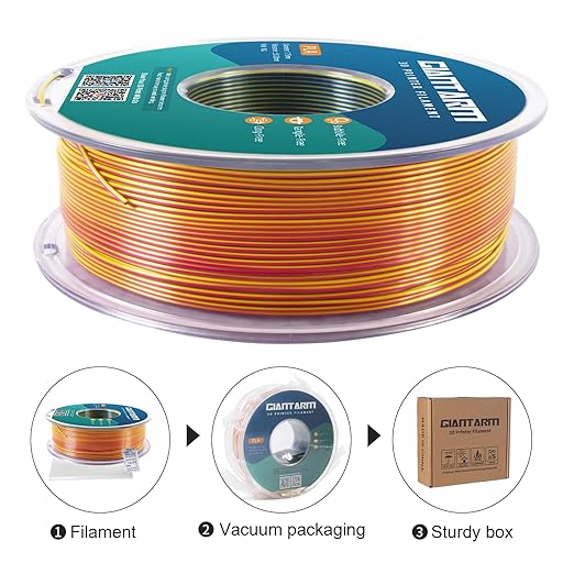 GIANTARM Tri-Colors Silk Pla Filament, 3D Printer Filament 1.75mm +/-0.02mm - Image 5