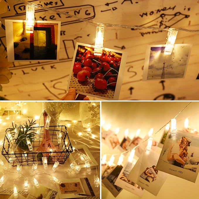 Twinkle Star 10ft 20 Photo Clip String Lights, Fairy Lights Battery Operated - Image 4