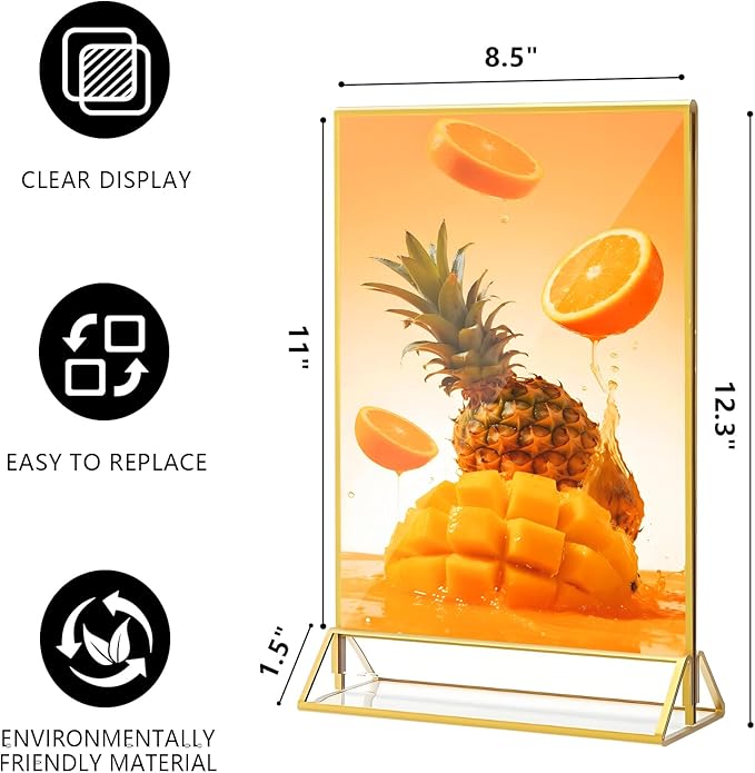 Acrylic Sign Holder, 8.5 x 11 In 8 Pack Acrylic Sign, Flyer Holder, Table Signs - Image 5