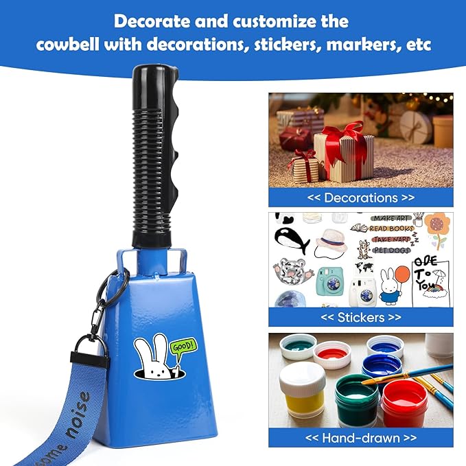 Cow Bells Noise Makers with Handle: Cowbells Hand Percussion - Image 5
