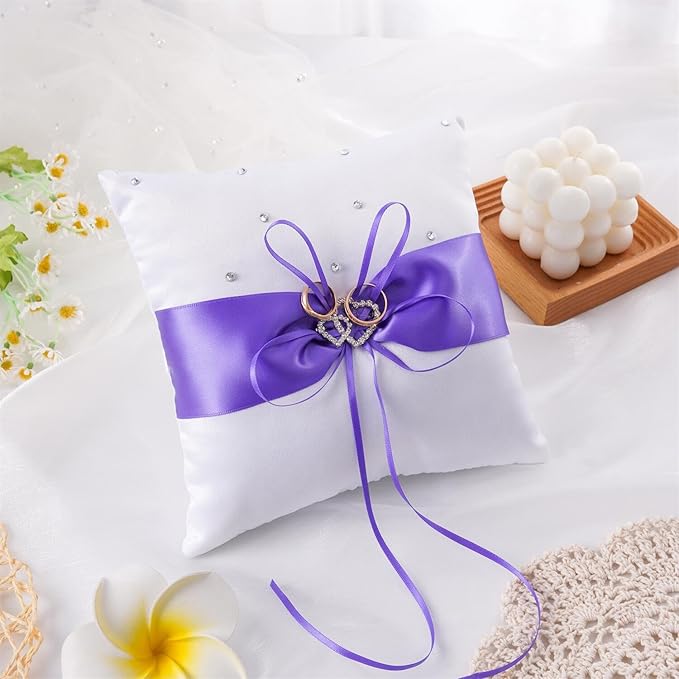 QIRMIZI Ring Pillow, Pearls Ring Cushion, Ring Bearer, Ring Holder - Image 6