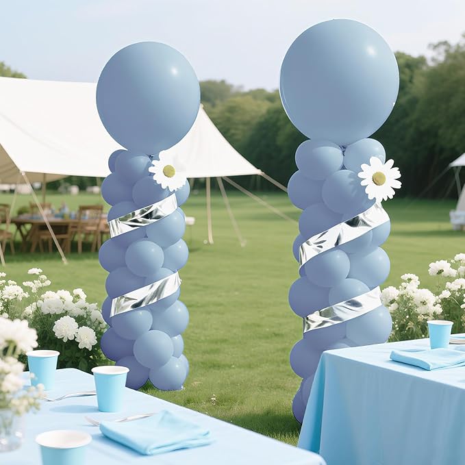 Bezente Dusty Blue Balloons Latex Party Balloons - Image 7
