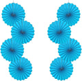 Blue Hanging Paper Fans, Party Decorations by BARTHEW
