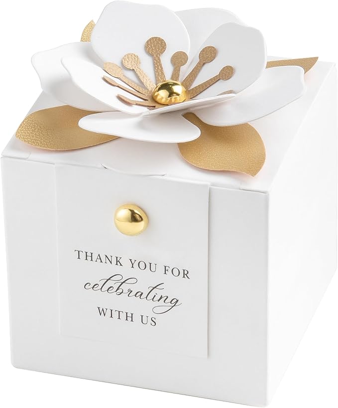 FEIYI 20 PCS Candy Boxes, 3 In 1 White Favor Boxes by FEIYI