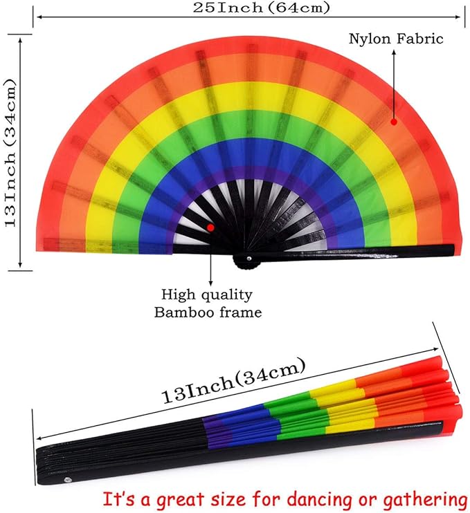 Amajiji Large Folding Hand Rave Fan Popping Fan - Image 2