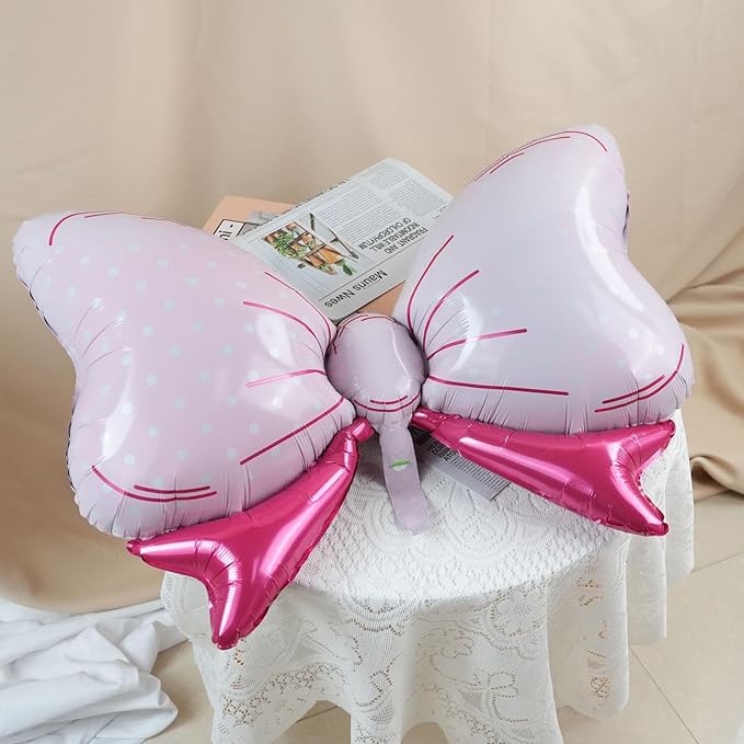 36 Inches Bow Foil Balloon Huge Bowtie Pink Balloon - Image 4