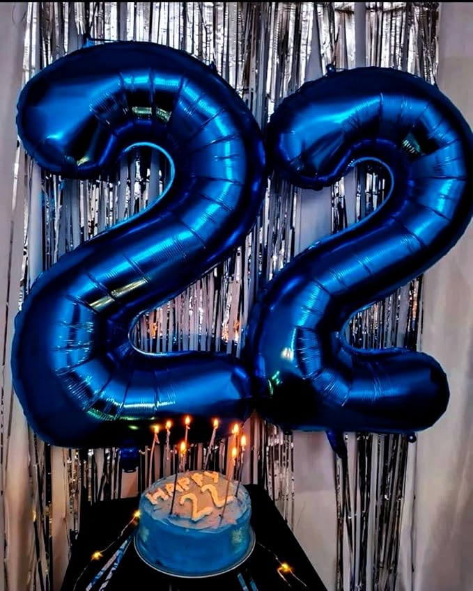 Big 40 Inch Night Blue 2 Number Balloon Birthday Decoration, Night Blue Number - Image 5