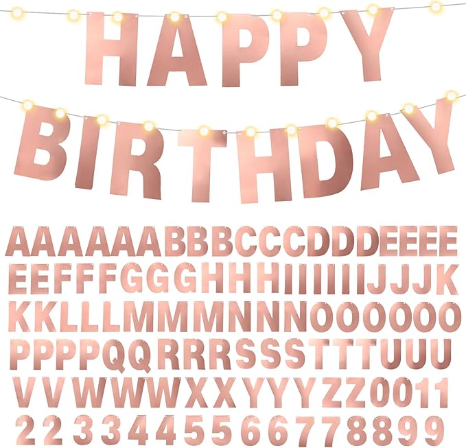 TaoBary 112 Pcs DIY Letter Custom Banner Glitter Customizable Banner Kit - Image 9