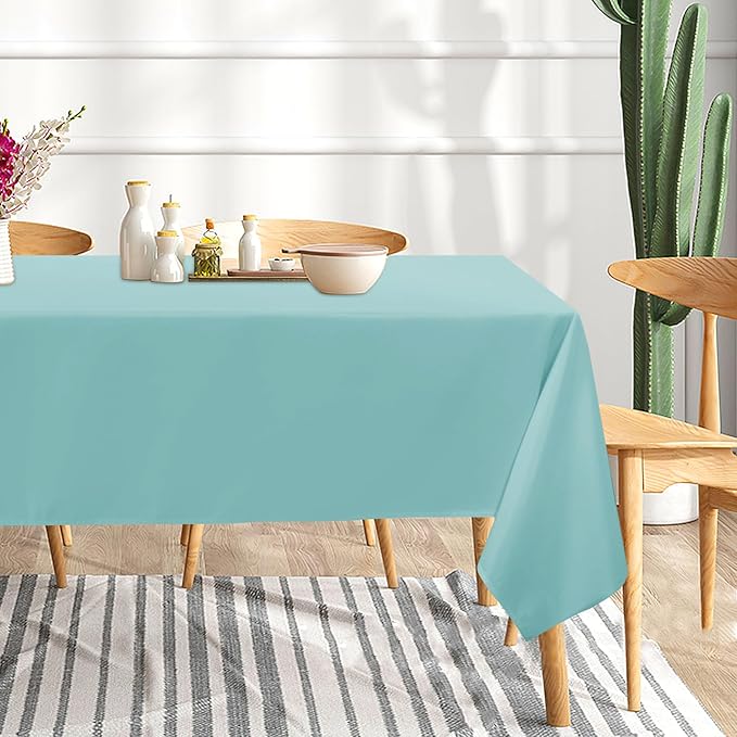 sancua 2 Pack Turquoise Tablecloth 60 x 102 Inch, Rectangle Table Cloth - Image 9